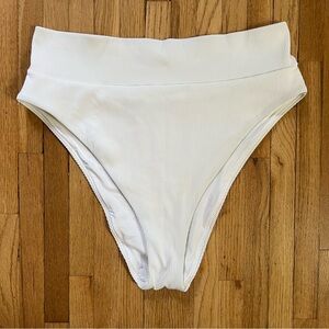 Aerie White Ribbed Bikini Bottom | XL